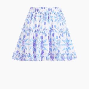 NWT Hill House Home Skirt. Linen Paz Skirt XXL Blue Shell Mosaic Linen